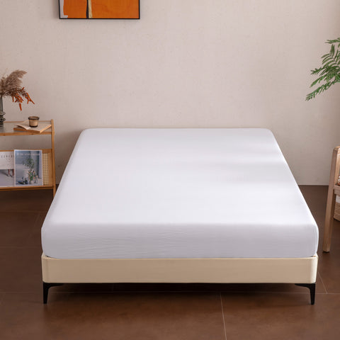 B3 Sonive Double Fitted Sheet, Soft Brushed Microfibre Fade-Resistant Hotel Quality Bed Sheet for Double Bed 135 x 190cm, Beige