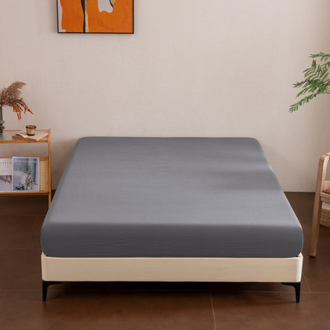 B3 Sonvie Spannbettlaken 180x200cm Spannbetttuch, 30 cm Tiefe Tasche Öko-Tex Zertifiziert Bettlaken Weich und atmungsaktiv Maschinenwaschbar Weiß