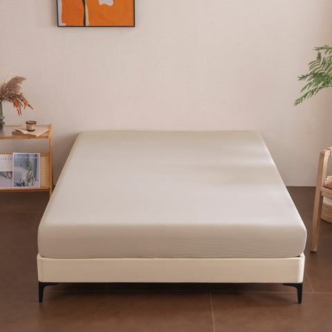 B3 Sonvie Spannbettlaken 180x200cm Spannbetttuch, 30 cm Tiefe Tasche Öko-Tex Zertifiziert Bettlaken Weich und atmungsaktiv Maschinenwaschbar Weiß