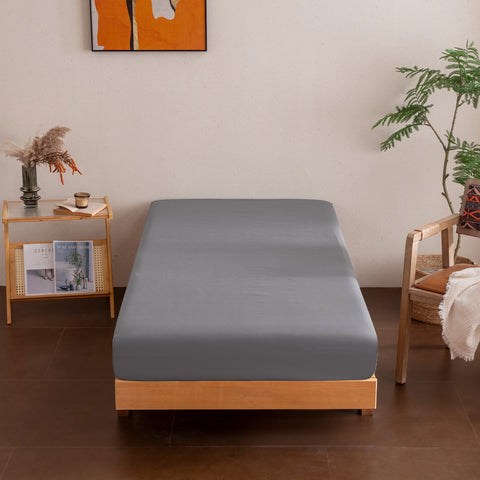 B3 Sonvie Spannbettlaken 180x200cm Spannbetttuch, 30 cm Tiefe Tasche Öko-Tex Zertifiziert Bettlaken Weich und atmungsaktiv Maschinenwaschbar Weiß