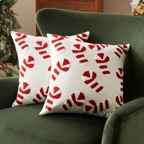 Sonvie Christmas Cushion Covers Set Of 2 Decor, Soft Decorative Square Throw Pillow Cover 45x45cm (18x18 in), Pillows Cases for Bedroom Sofa Couch Decorations