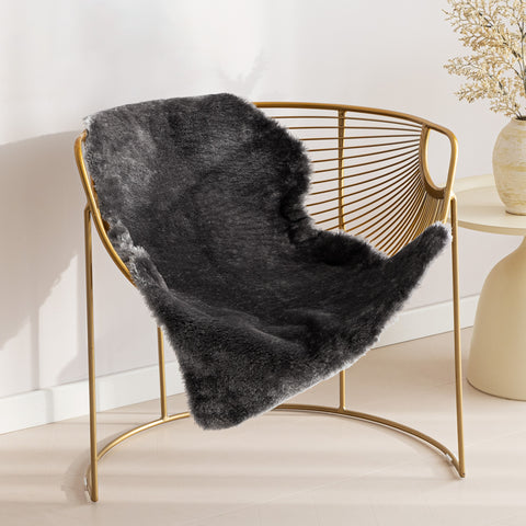 R7 Sonive Faux Fur Area Rug Chair Cover Seat Pad Soft, Kids Small Area Rugs for Bedroom Sofa Living Room