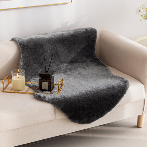 R7 Sonive Faux Fur Area Rug Chair Cover Seat Pad Soft, Kids Small Area Rugs for Bedroom Sofa Living Room
