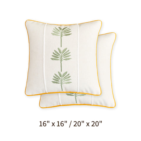 F8 Sonive Kissenbezüge 40x40 2er Set Weiche Gewebte Stickerei-Kissenhülle Dekorative Zierkissenbezüge Quadratische Dekokissenbezüge für Wohnzimmer Schlafzimmer Sofa Weiß