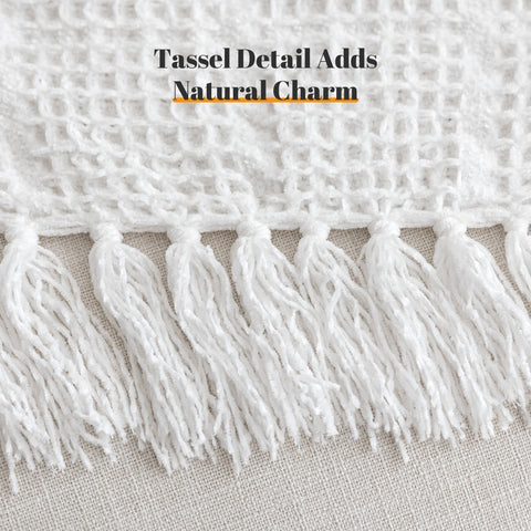 Sonive Cotton Waffle Blanket 270 GSM (White - 127x152 cm) Soft Lightweight Throw Blanket for All Season Decoration Blanket for Bed Sofa Car