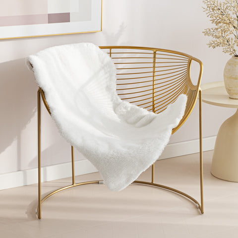 R7 Sonive Faux Fur Area Rug Chair Cover Seat Pad Soft, Kids Small Area Rugs for Bedroom Sofa Living Room