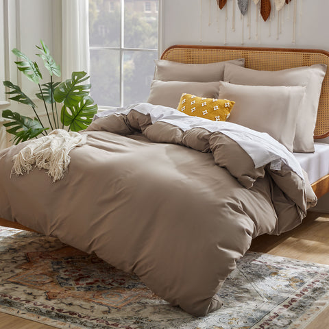 Sonive Housse de Couette, Carreau x Bleu Marine, Couette 4 Saison 100% Couette en Microfibre