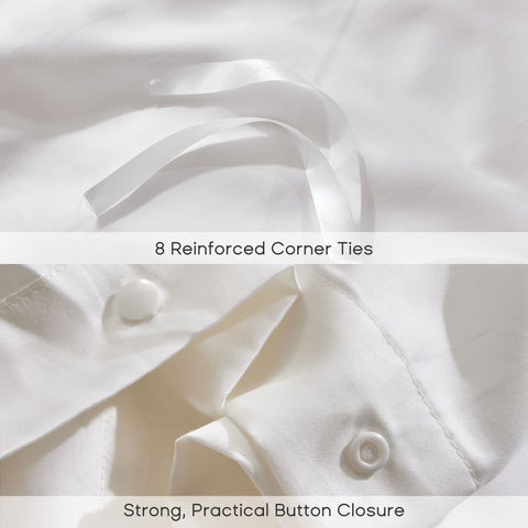 Sonive Ensemble de Housse de Couette en Satin de Coton 400 Fils